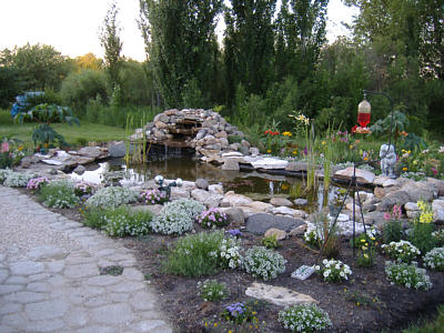 Pond and Waterfall Using Our Greenhouse Poly